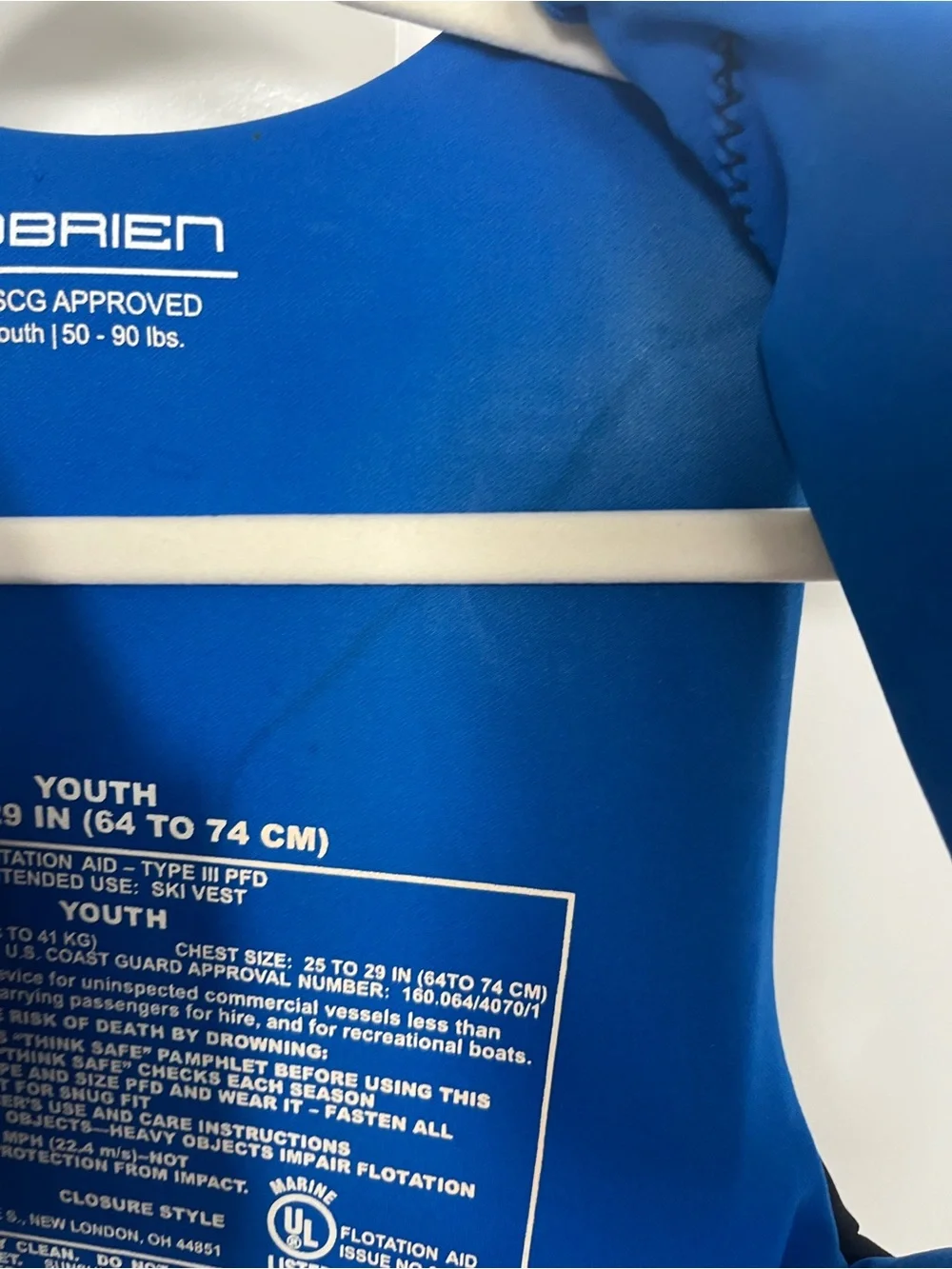 OBRIEN Kids Blue Life Jacket - Youth Swim Vest